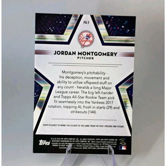 2018 Topps Chrome Future Stars REFRACTOR - Jordan Montgomery New York #FS-7 - Picture 5 of 6